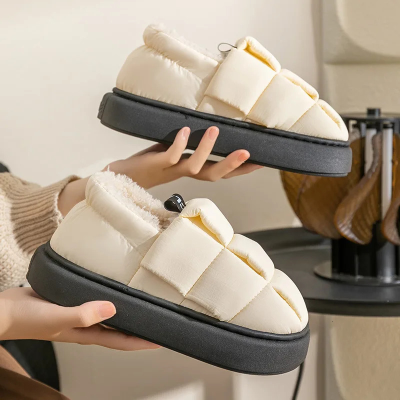 Bebealy Women Shoes House Shoes for Men Outdoor Fur Warm Antiskid Shoes Winter Fluffy Ladies Shoes Casual Ankle Women Slippers 240612
