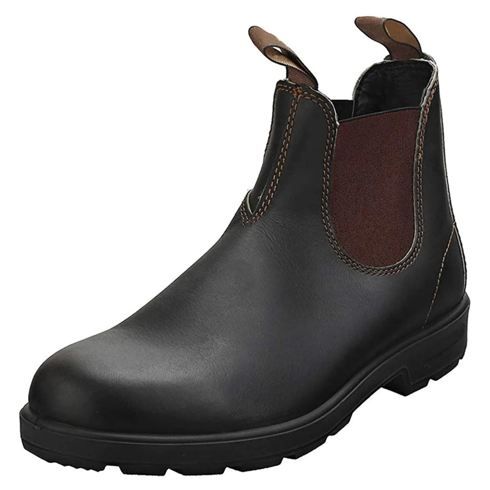 Mens Leather Boots Casual Slip On Formal Oxfords Boot Vintage Couple Shoes Classcis Man Chelsea Boots Black Casual Vintage Boots 240612