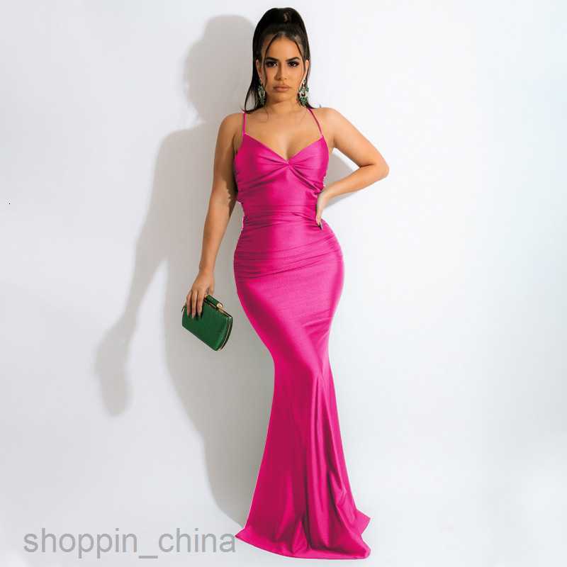 Basic Casual Women Dresses Summer New Women's Sexy Strap Open Back Fashion Sleeveless Pleated Dress Women