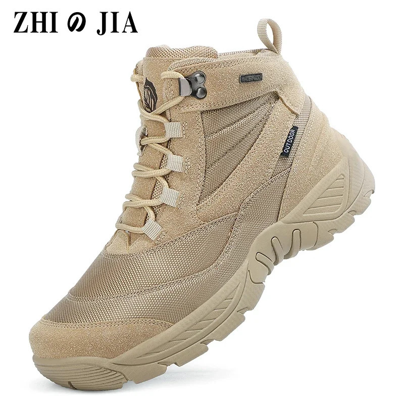 Mens Military Boot Combat Mens Ankle Boot Tactical Army Boot Male Shoes Work Safety Shoes Motocycle Boots Outdoor Hiking Shoes 240612