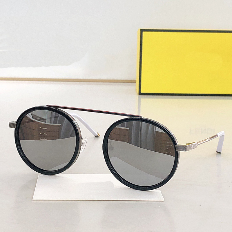 24SS Summer Women pilot Sunglasses 0025 Frame Radiant Two tone Electroplated Round Frame Black Water Silver Lens Man Pilot Sunglasses