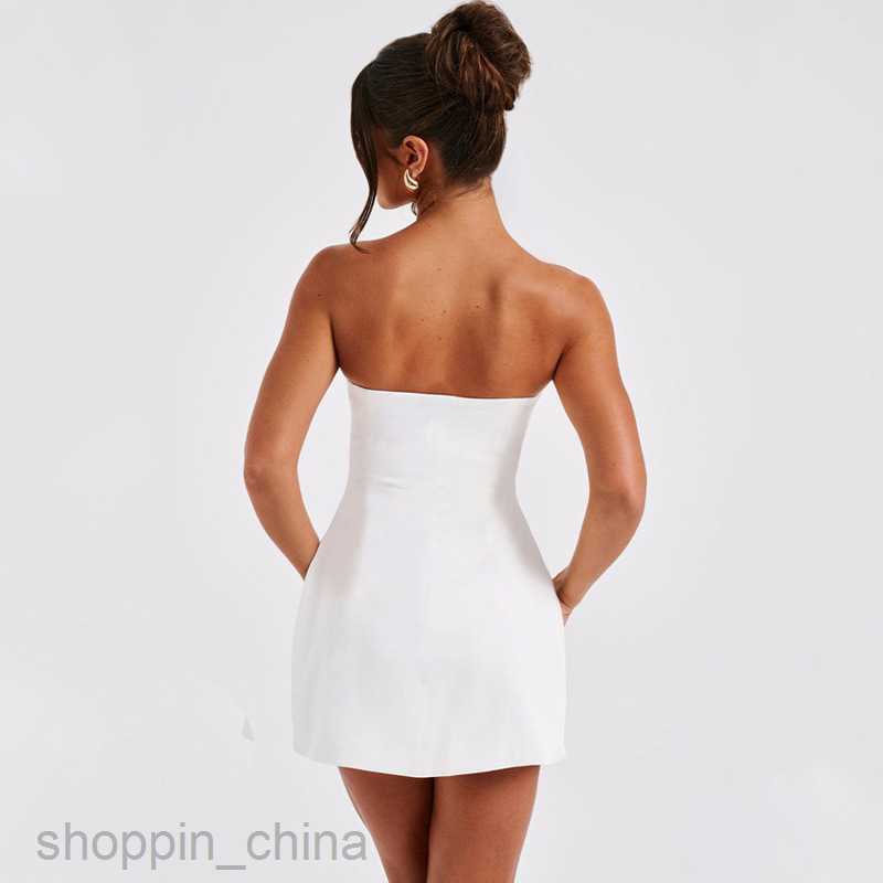 Basic Casual Women Dresses Women's clothing summer new sexy strapless versatile niche style short dress