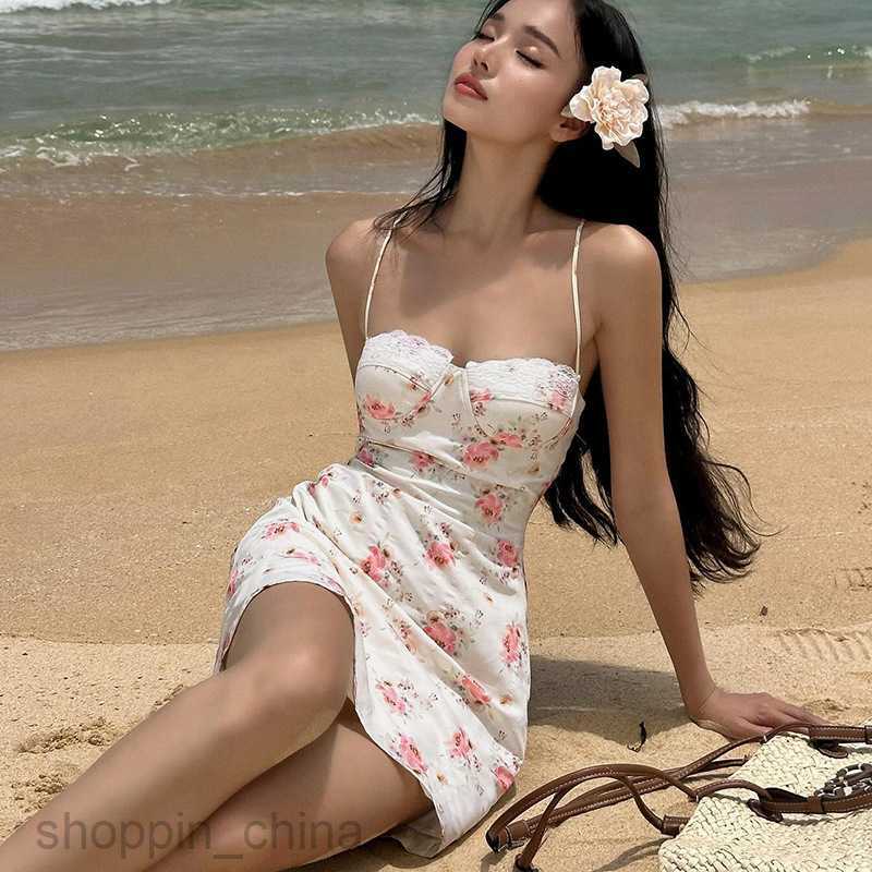 Basic Casual Women Dresses style new fresh and sweet patchwork lace beach style floral dress for woman