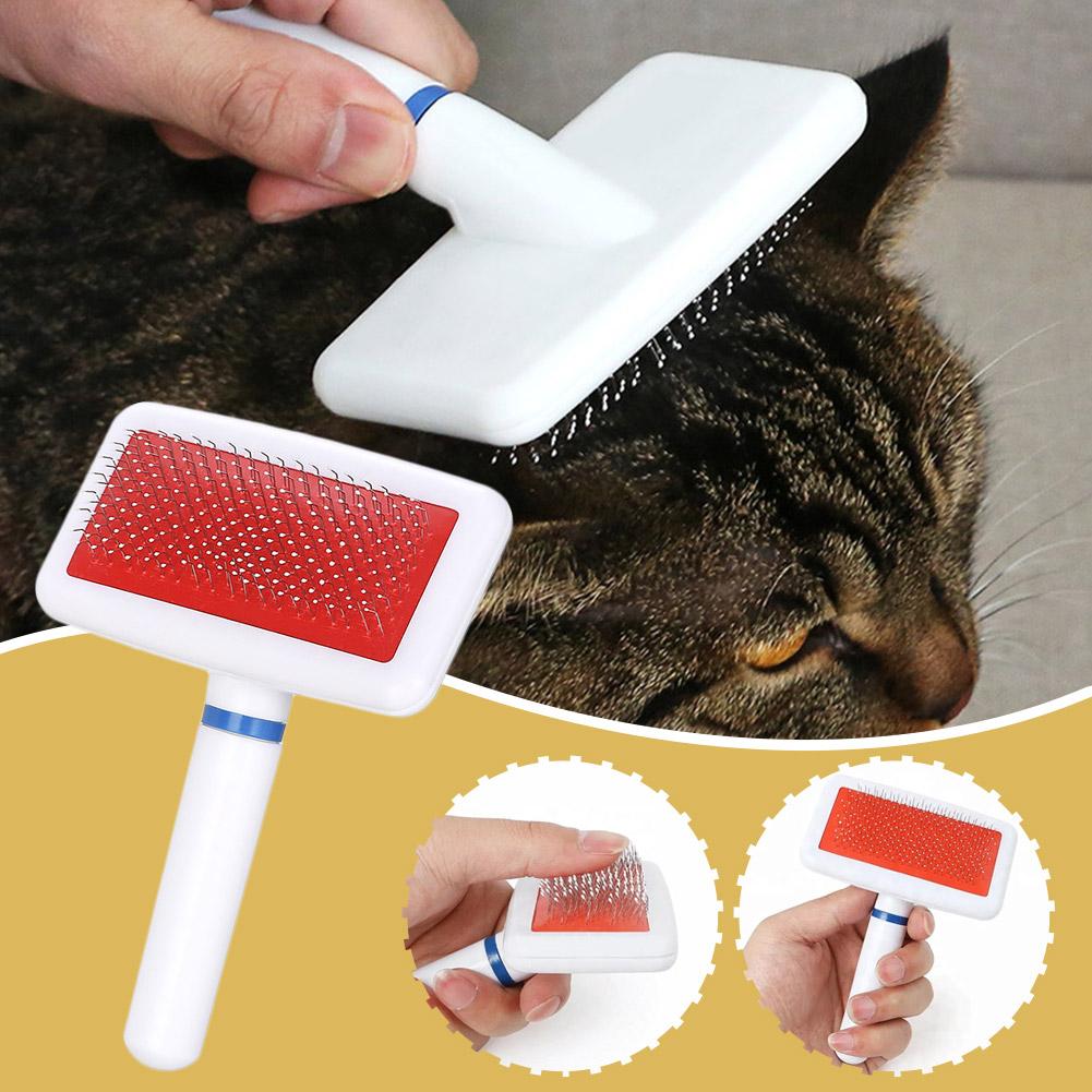 Dog Brush Stainless Steel Dogs Combs Massage Dog Grooming Brush Hair Tools Cleaning Comb Remover Cat Pet Soft Handle Cat Br F4H7
