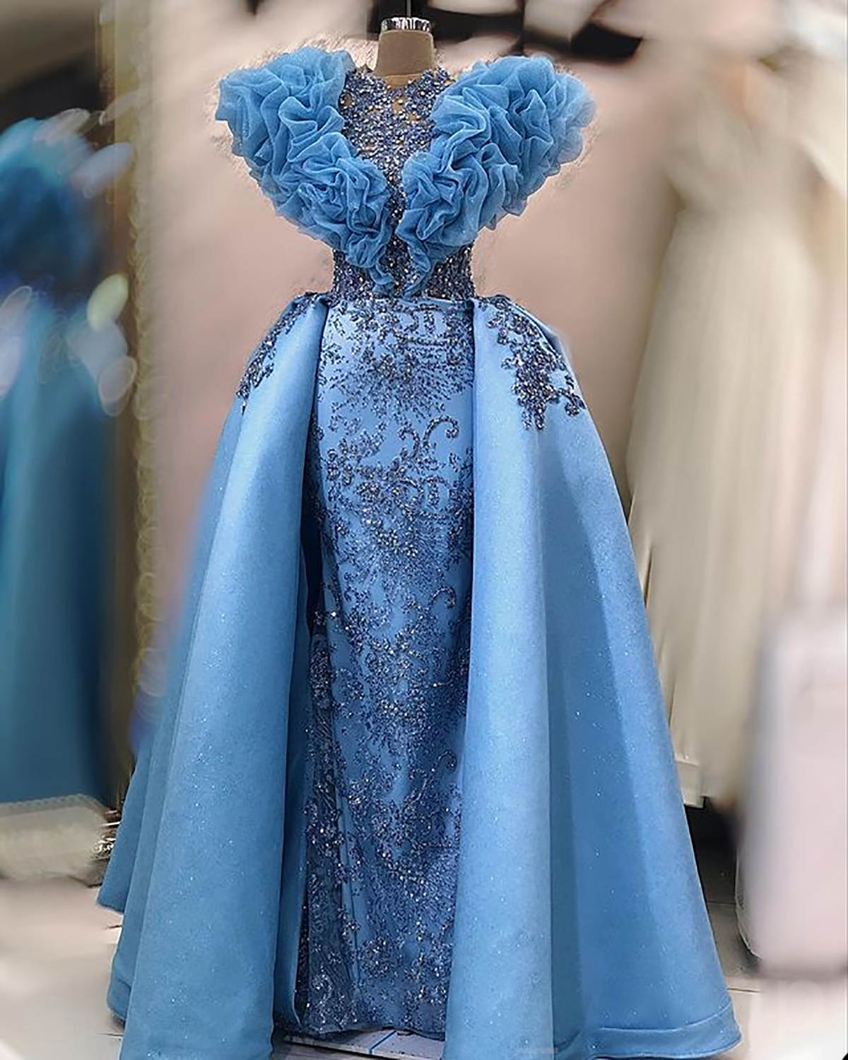 Prom Vintage Evening Gowns With Detachable Train Beading Sequins Rhie Custom Made Party Dresses Vestidos De Noche 6660306