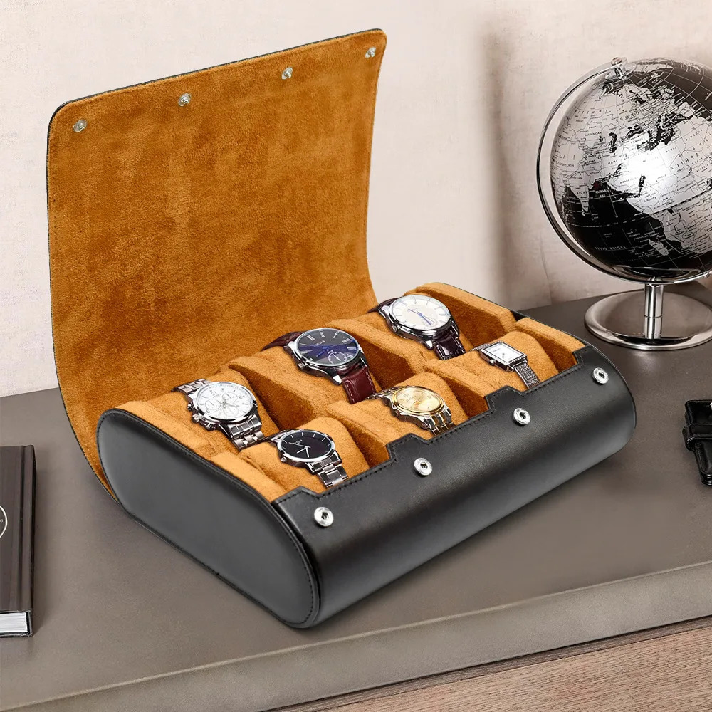 Watch Travel Case - for Men - for Women -Watch Roll Travel Case Organizer Display - Watch Case - 6 Slots Watch Box Organizer 240613