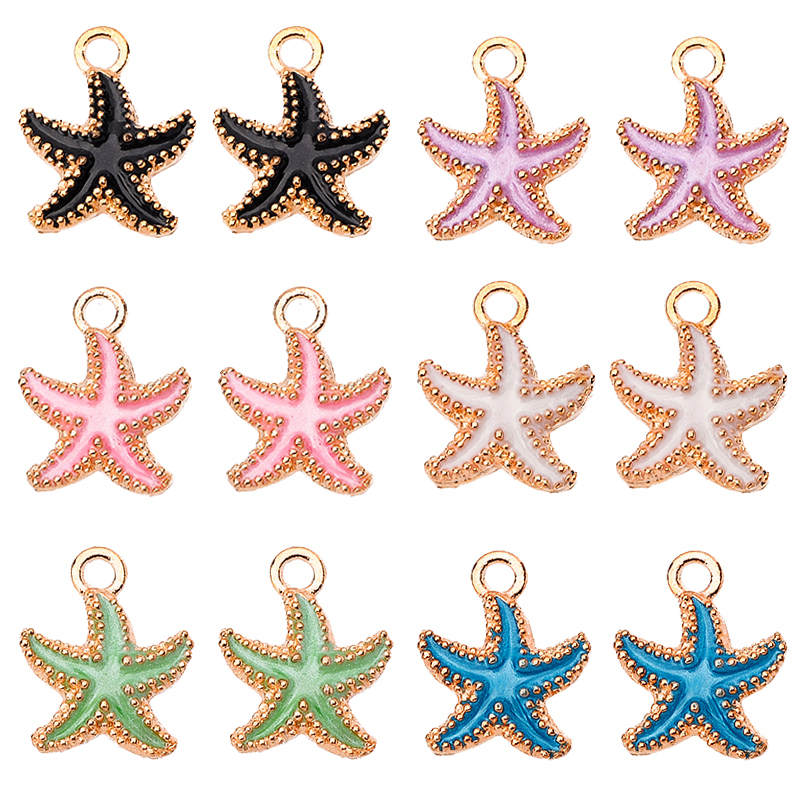 20Pcs/Set Beautiful Ocean Shell Charm Colorful Starfish Pendant Anklet Bracelet Necklace DIY Handmade Jewelry Making Supplies