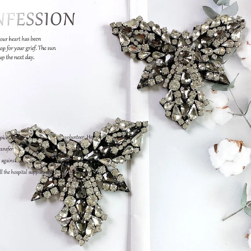 1PC Shoes Flower High Heels Flats Slipper Decorations For Marry Glass Crystal Rhinestone Bridal Wedding Party Shoes Accessories 240613