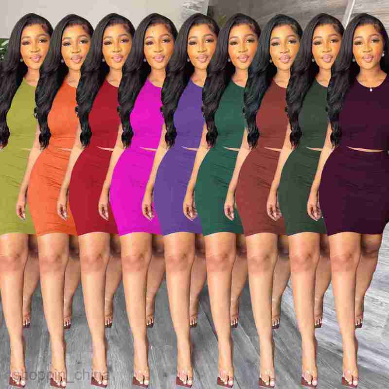 Two Piece Dress Sets Women's Fashion and Elegance Minimalist Wind Pit Skirt Set Two Piece