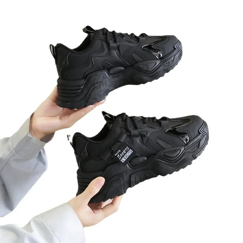 Fashion Platform Shoes for Womens Outdoor Lace-up Casual Shoes Breathable Chunky Sneakers Women Non Slip Zapatillas Mujer 240612