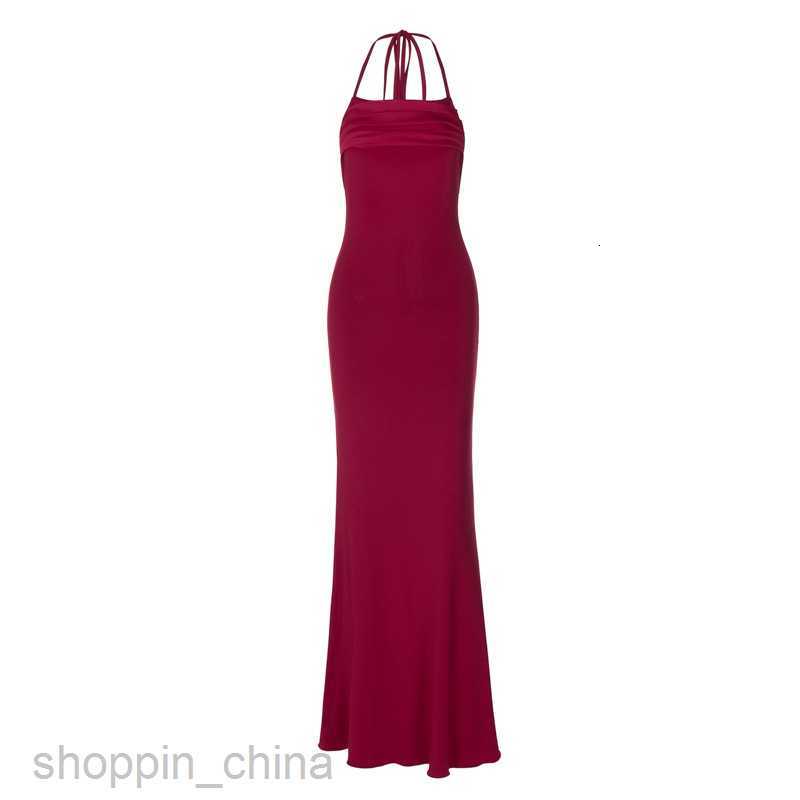 Basic Casual Women Dresses Sexy hollowed out backless fashion style solid color pure desire slim fit patchwork strap long dress