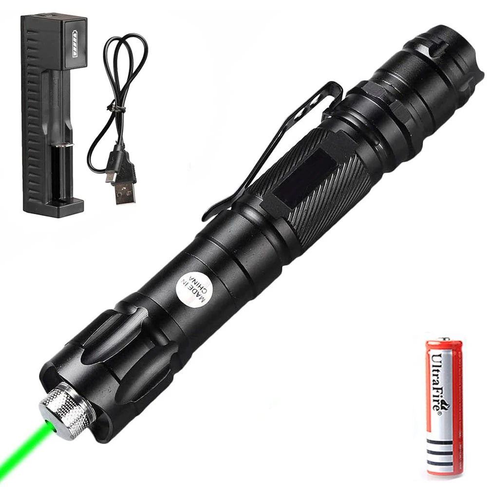 10000m 532nm Green laser pointer powerful laser torch Powerful laserpointer Adjustable Focus Lazer with laser pen Head