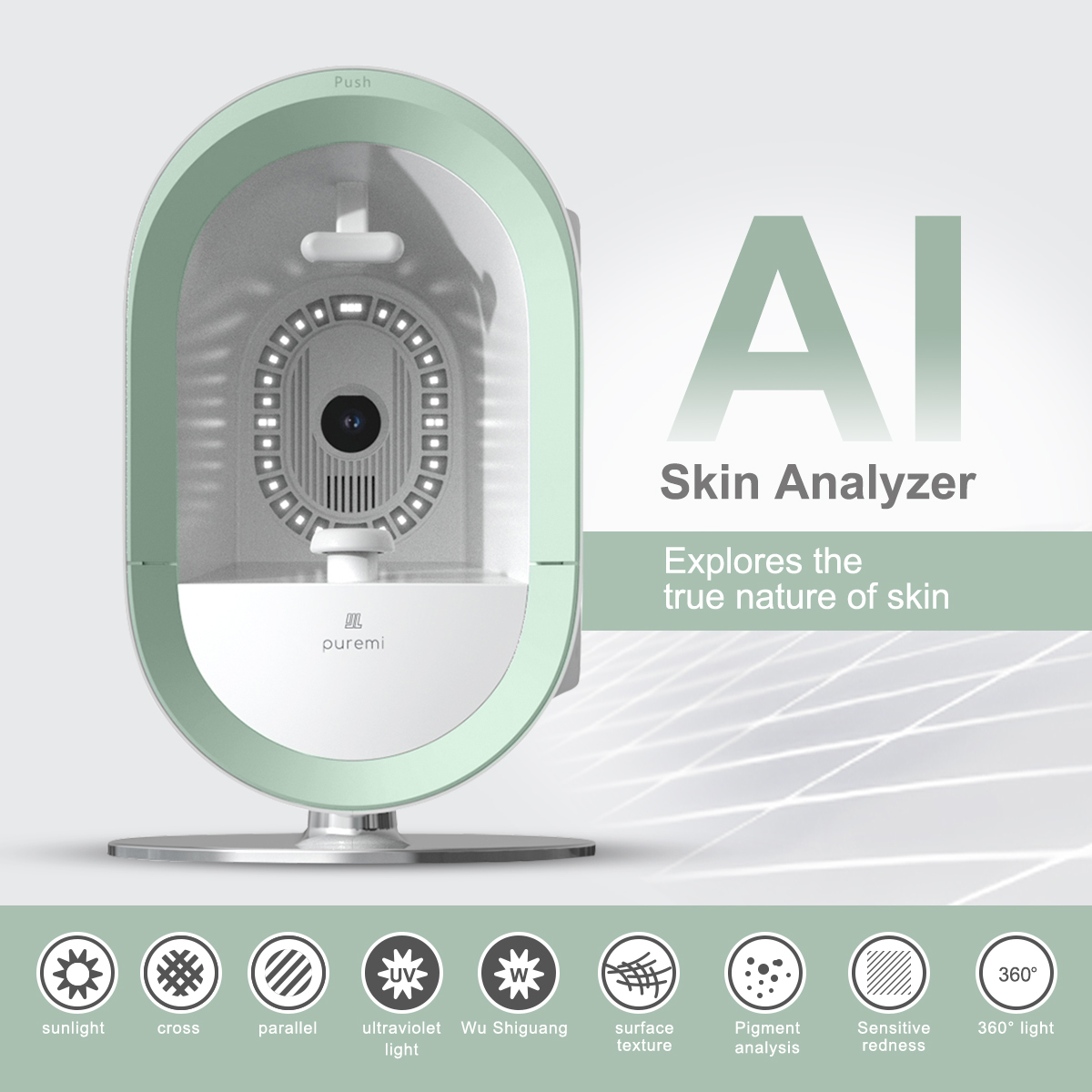 Hot Selling Facial Skin Analyzer Machine AI Recognition Scanner Detector Moisture Tester Skin Testing Machine