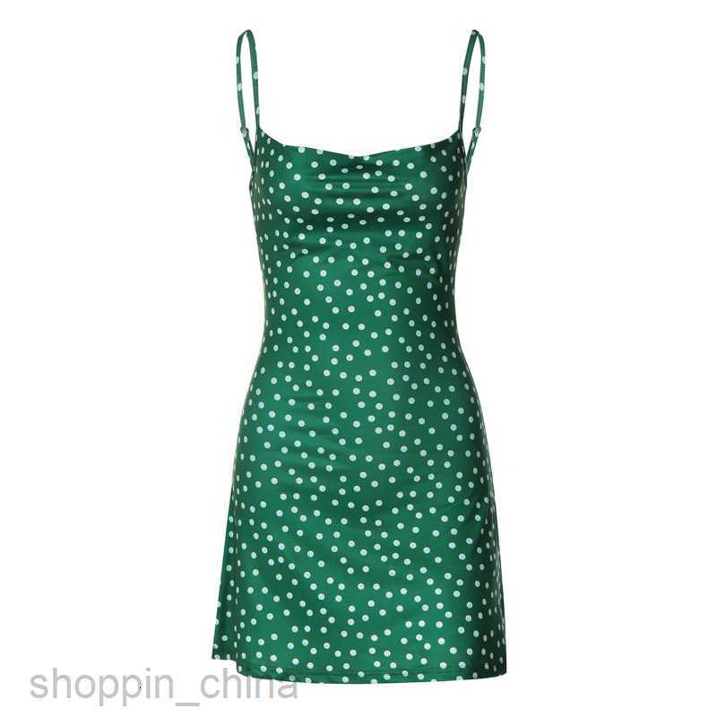 Basic Casual Women Dresses style fresh and sweet beach style fashionable polka dot strap backless ultra short slim new dress for women