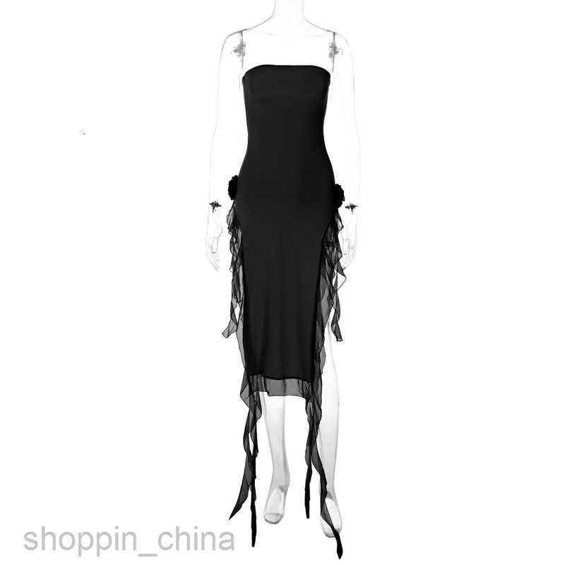Basic Casual Women Dresses Style New Women's Dress Sexy Style Wrapped Chest Splice Lace Open Leg Medium Dress Women