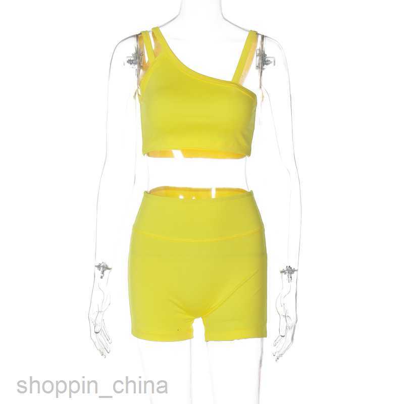 Women's Two Piece Sets Pants Women's Summer New Solid Color Slim Fit and Hip Lift Fashion Yoga Fitness Set for Women