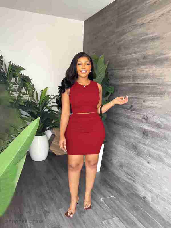 Two Piece Dress Sets Women's Fashion and Elegance Minimalist Wind Pit Skirt Set Two Piece