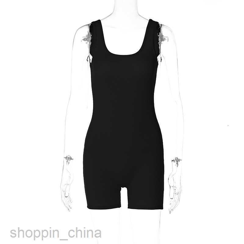 Women's Jumpsuits Rompers Feng Spring Women's New Fashion Solid Color U-neck Slim Fit and Slim Back jumpsuit