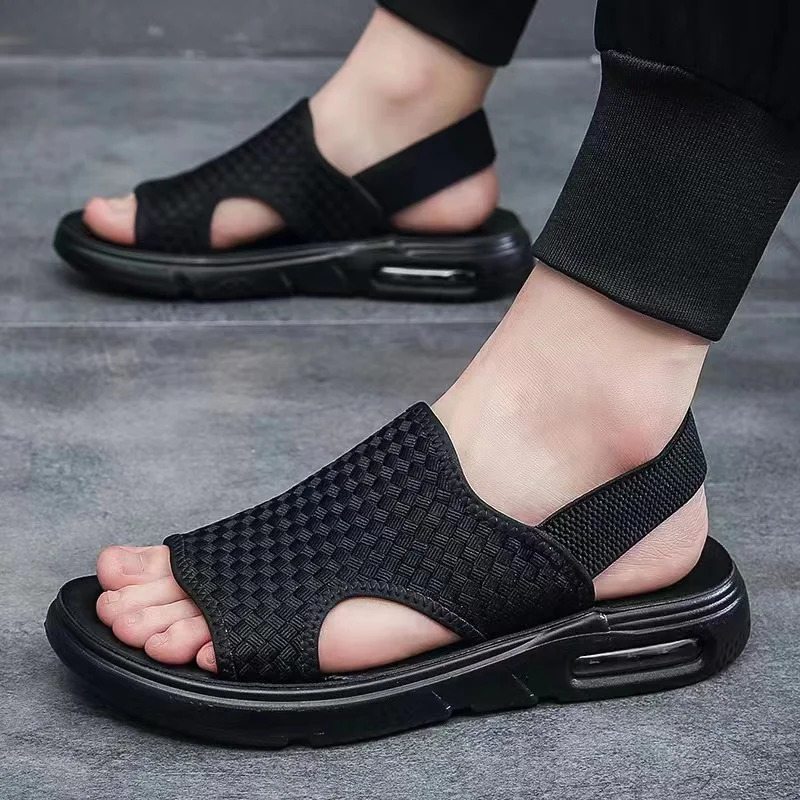 Mens Shoes Outdoor Breathable Comfort Slip on Plus Size Open Shoes Casual Men Sandals Summer Shoes Sandal Sandalias 240612