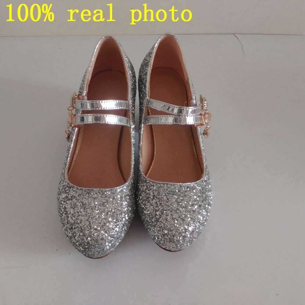 ORCHA LISA Bling Wedding Women Pumps Glitter Rhinestone Ankle Strap Block Heels Party Dress Shoes Gold Sier