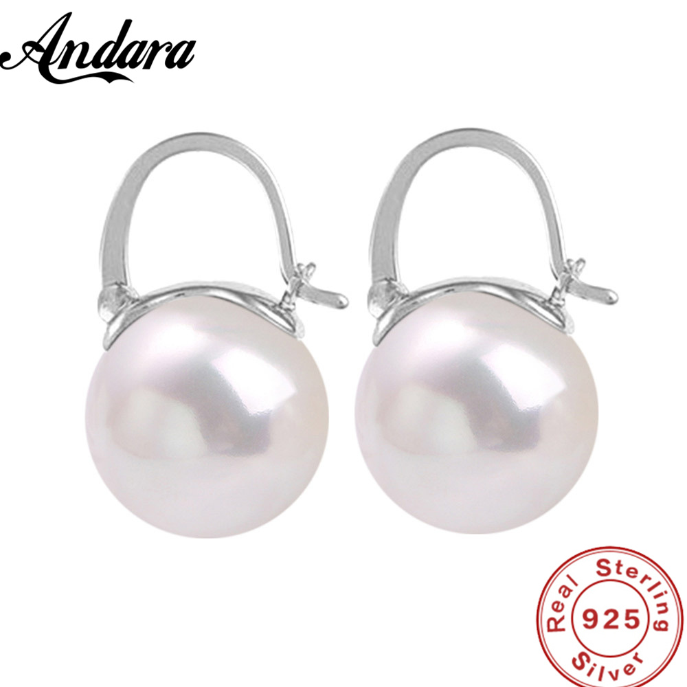 925 Sterling Silver Earring White Pearl 18k Gold Earring Engagement Party Jewelry Gift For Women