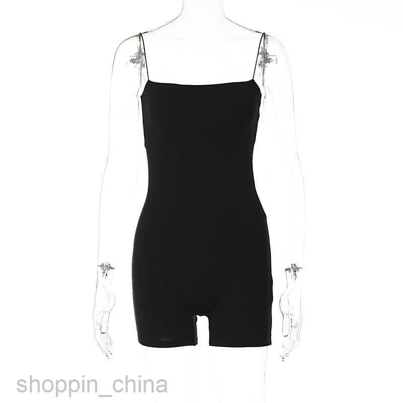 Women's Jumpsuits Rompers Fashionable Women's Summer New Fashion Sexy Solid Color Slim Fit Back Strap Jumpsuit