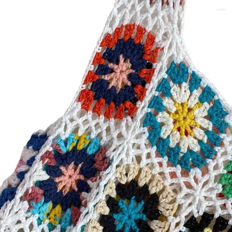 Casual Dresses Women Crocheted Flower Beach Sleeveless Square Neck A Line Short Cover Up Dress 10CF