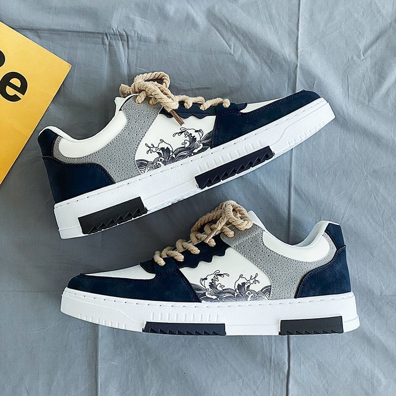 Summer Fashion Shoes Men Breathable Sneaker Fashion Running Trainers Flat Printed Sneakers