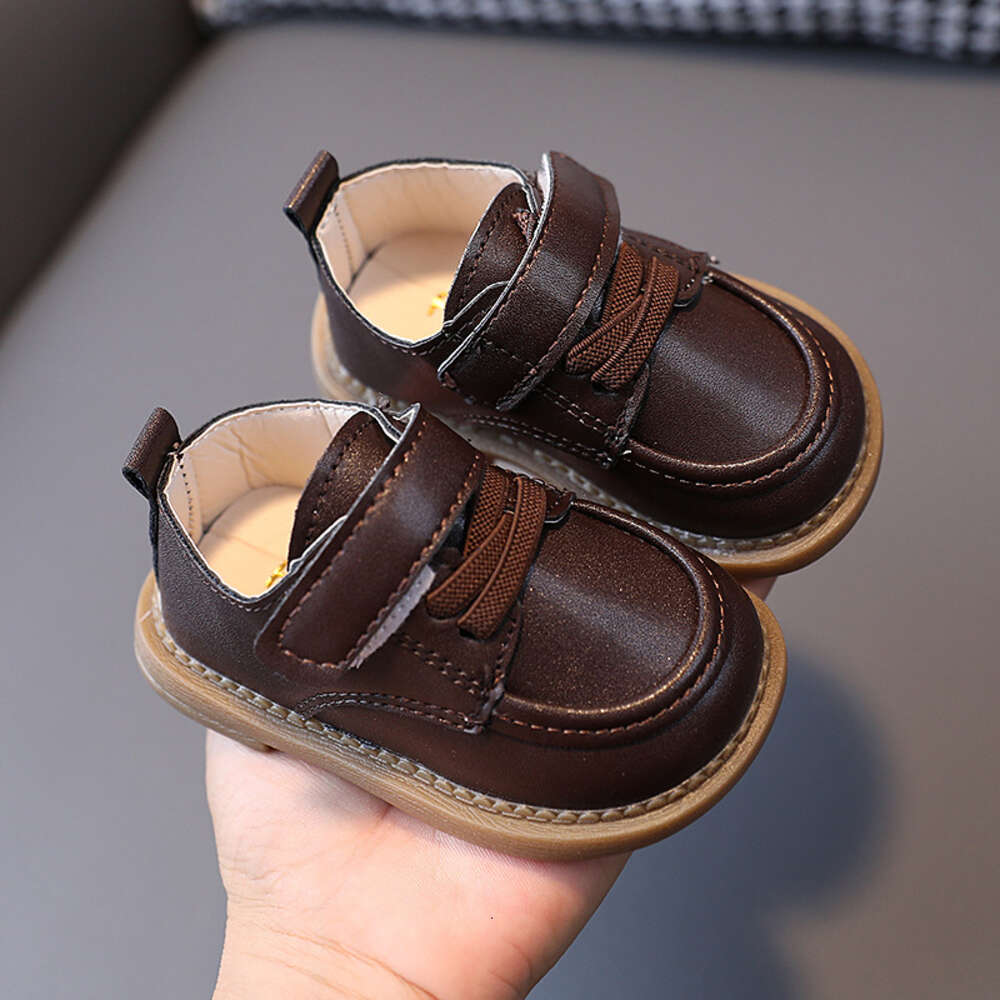 2024 autumn new 0-3 year old baby walking for boys and girls, soft soled children's leather shoes F613-20