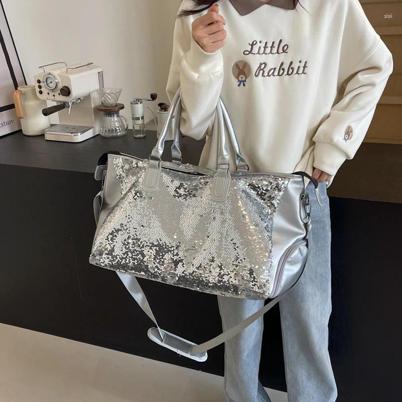 Duffel Bags Large Size Travel Bag Designer Duffle Tote For Women And Men Sequin Solid Fiess Bolsas De Vie