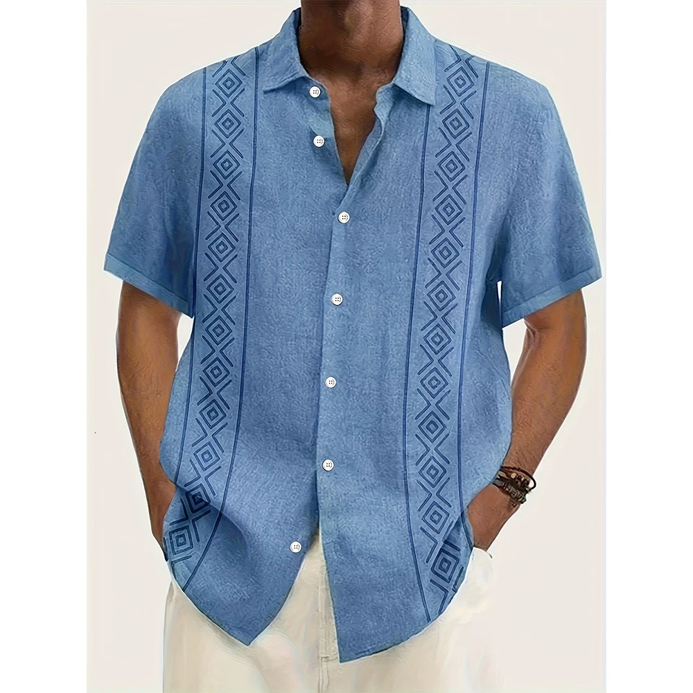 Ethnic Style 3D Printed Hawaiian Beach Shirts Men Women Casual Fashion Vintage Streetwear Short Sleeve Shirt Blouse Man Clothing 240601Z
