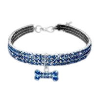 Rhie Dog Crystal Cat Collar, Puppy Chihuahua Necklace For Small Medium Large Dogs, Dia Pet Jewelry Accessories, Durable Leather