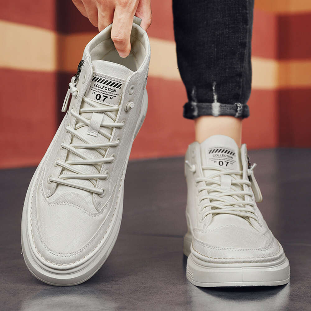 Men's Quality Leather Running Shoes Waterproof Anti-Slip Hard-Wearing Breathable Summer Spring Skateboard Sneakers