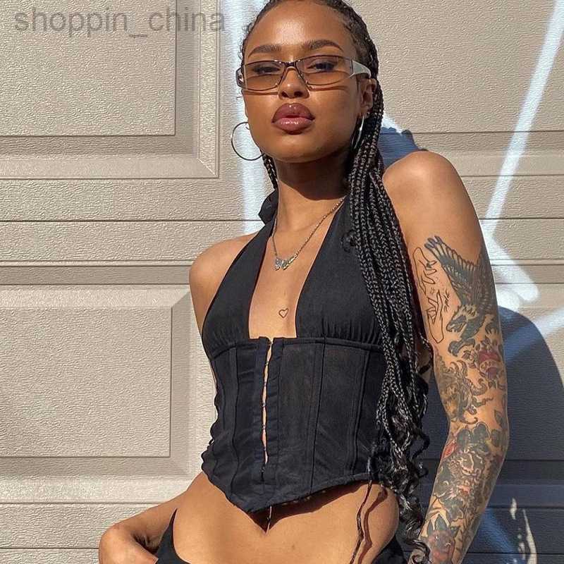 Women's Tanks Camis 2024 Spring Women Solid Color Neck Hanging Open Back Hook Small Tank vest tees tops