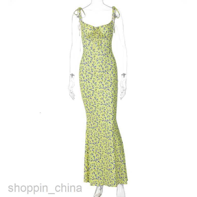 Basic Casual Women Dresses Spring Top New Small Flower Hanging Strap Large Swing Dress Women's Wear