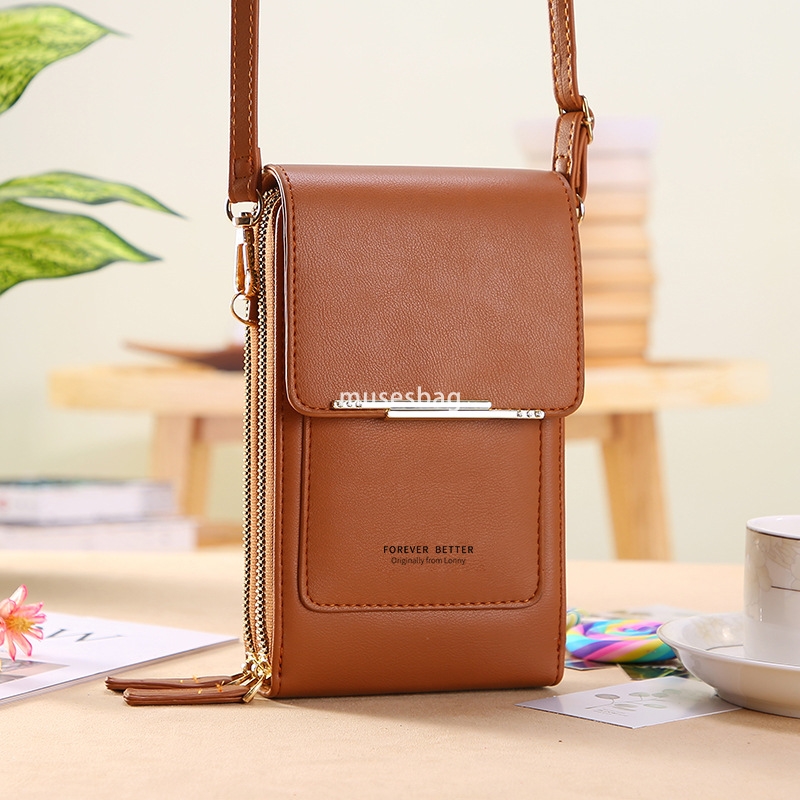 Designer Women's High Quality Touch Screen Phone Bag Small Crossbody Cute Carrying Phone Bag Vintage Fashion Key Change Bag Vertical Style