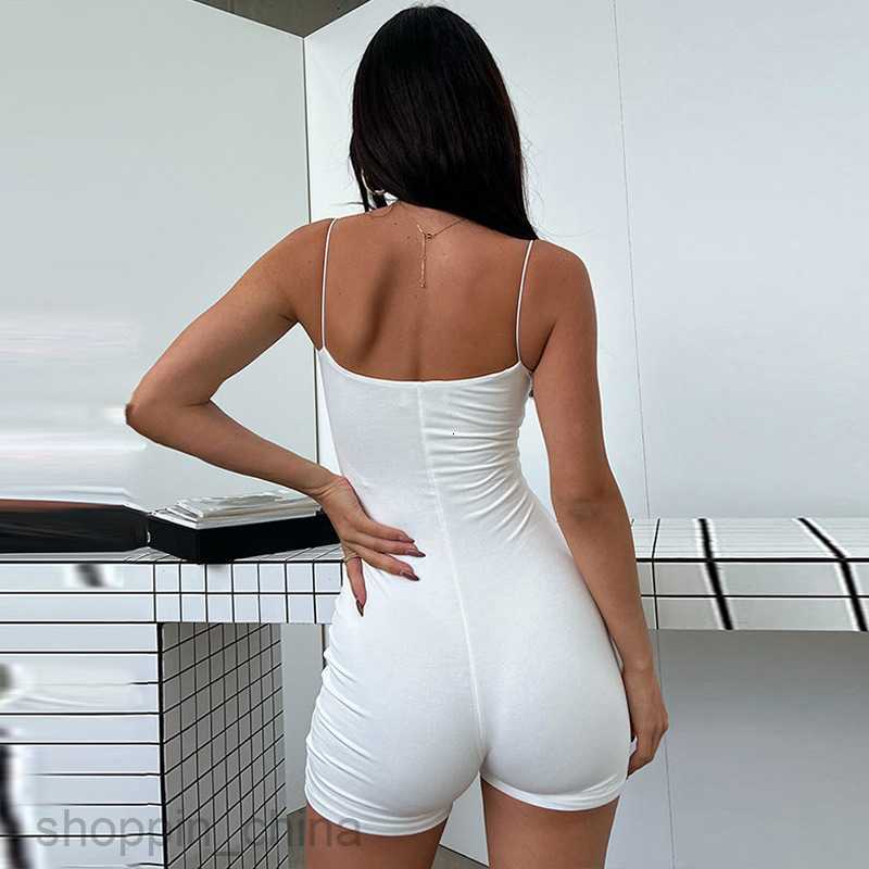 Women's Jumpsuits Rompers Fashionable Women's Summer New Fashion Sexy Solid Color Slim Fit Back Strap Jumpsuit