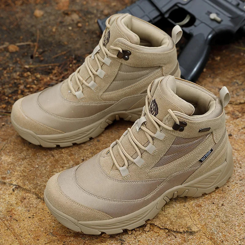 Mens Military Boot Combat Mens Ankle Boot Tactical Army Boot Male Shoes Work Safety Shoes Motocycle Boots Outdoor Hiking Shoes 240612