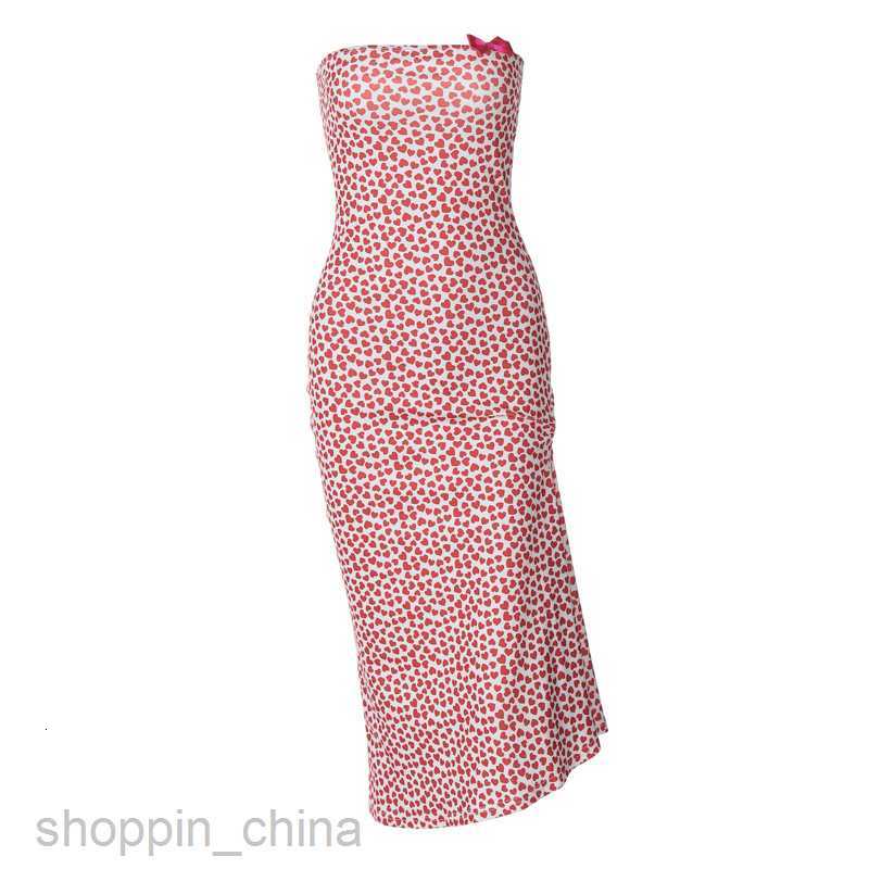 Basic Casual Dresses Fashionable new sexy off shoulder strapless patchwork bow irregular split floral dress