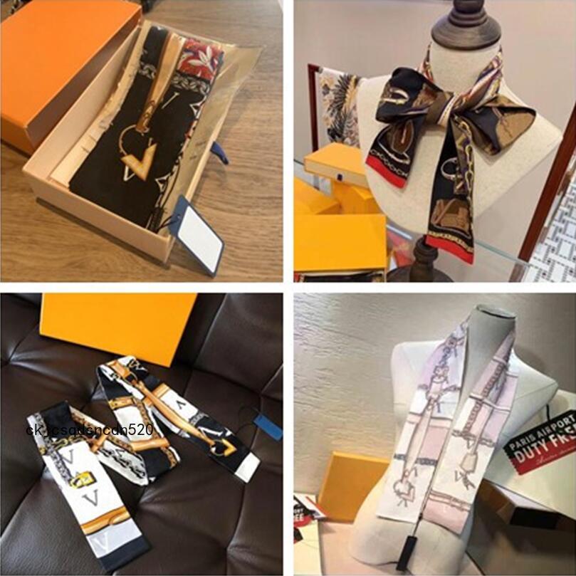 2025 fashion scarf monogram print floral imitation silk scarf headband Women Fashion long-handle bag scarf Paris Shoulder Tote luggage head bag 120-6cm
