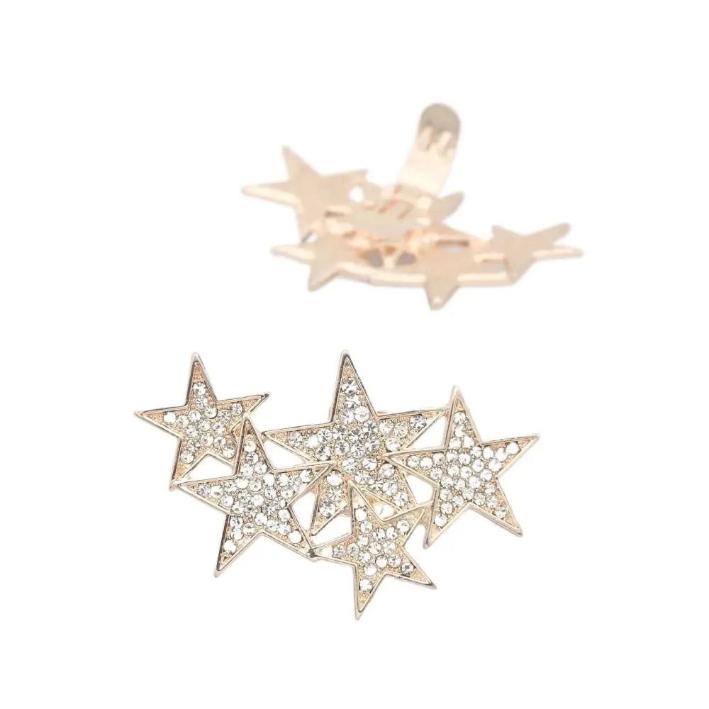 1pc Five-Pointed Star Rhinestone Shoe Decor Clip Shiny Wedding Shoes Clamp Charm Buckle Bag Pendant High Heel Shoes Accessories 240613