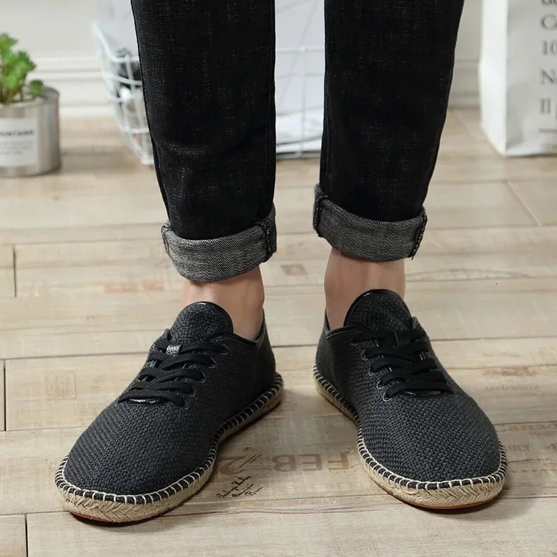 Summer Linen Breathable Casual Flats Shoes Men Espadrilles Loafers Fashion Women Canvas Shoes Casual Fisherman Driving Footwear 240612