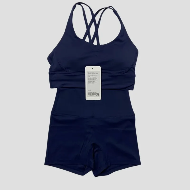 Women Two Pieces Yoga Set Backcross Sport Bra Fiess Tank Top High Waisted Workout Tights Biker Gym Shorts Tracksuits Activewear