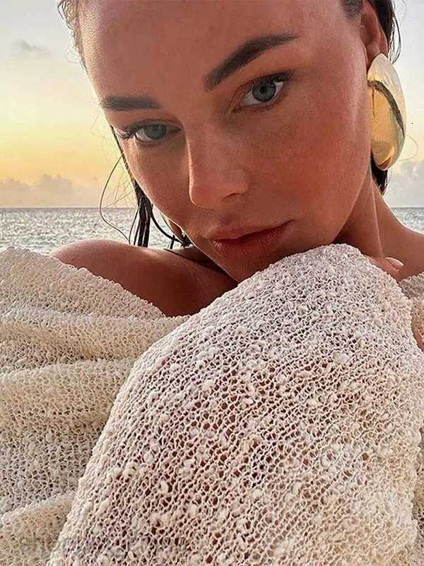 Casual Dresses Women's Summer Slash Neck Sunscreen Maxi Dress Chic Long Sleeve Bodycon Knitted Vestidos Female Elegant Holiday G05