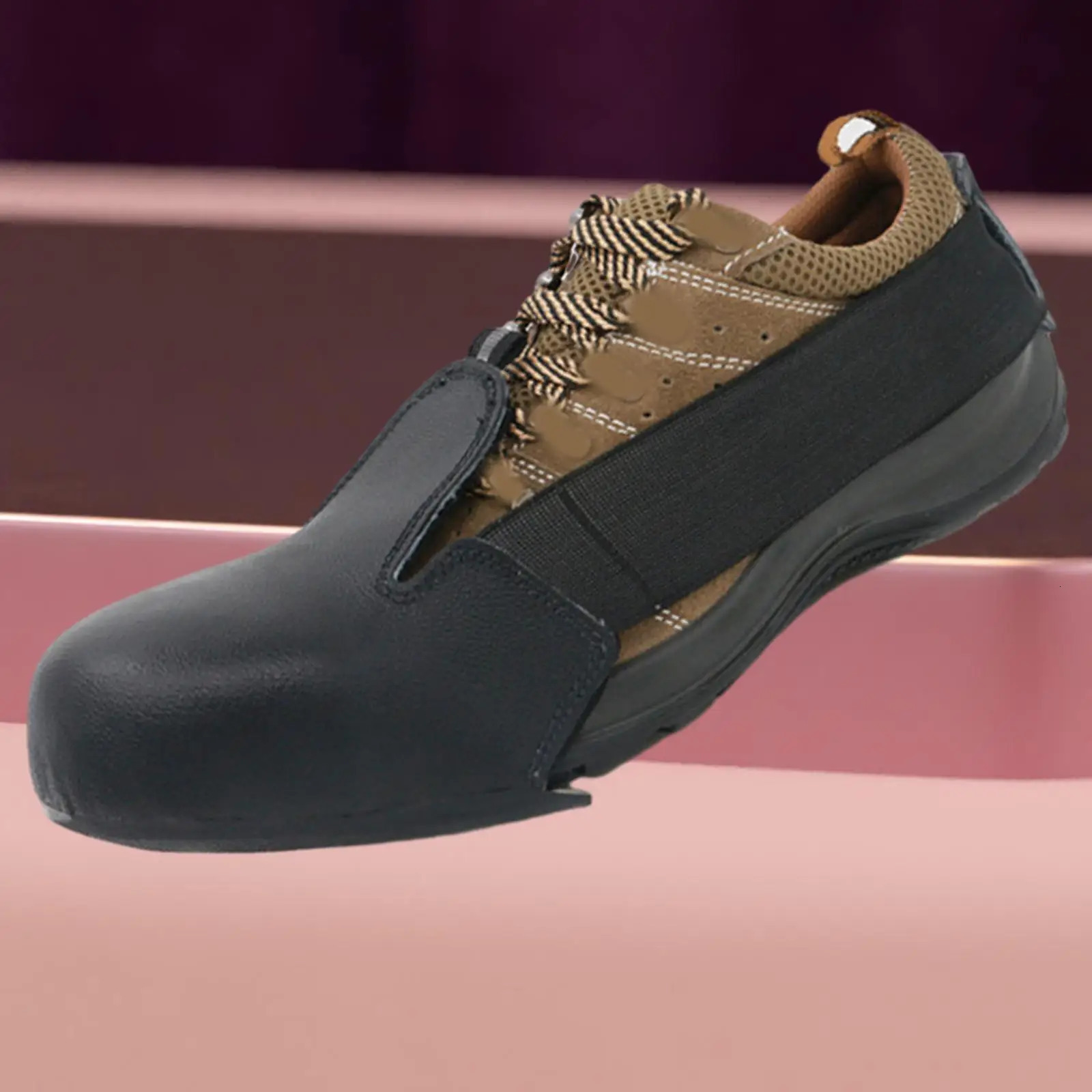 Toe Cap Safety Overshoes Universal Toe Work Shoe Cover Shoe Cap Workplace Anti Smash Cover Anti Smashing PU Leather Shoes Covers 240613