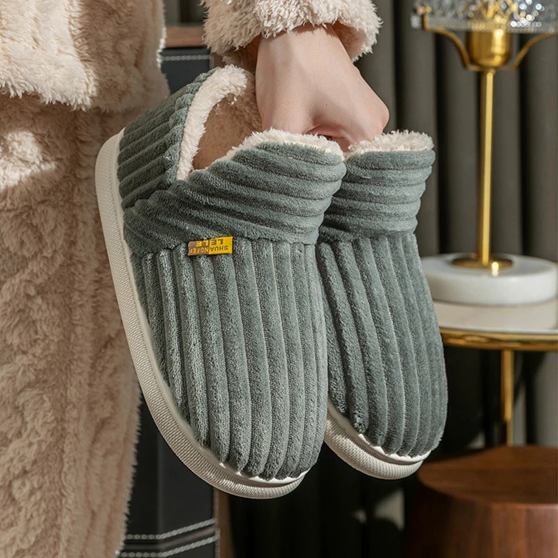 Bebealy Women Shoes House Shoes for Men Outdoor Fur Warm Antiskid Shoes Winter Fluffy Ladies Shoes Casual Ankle Women Slippers 240612