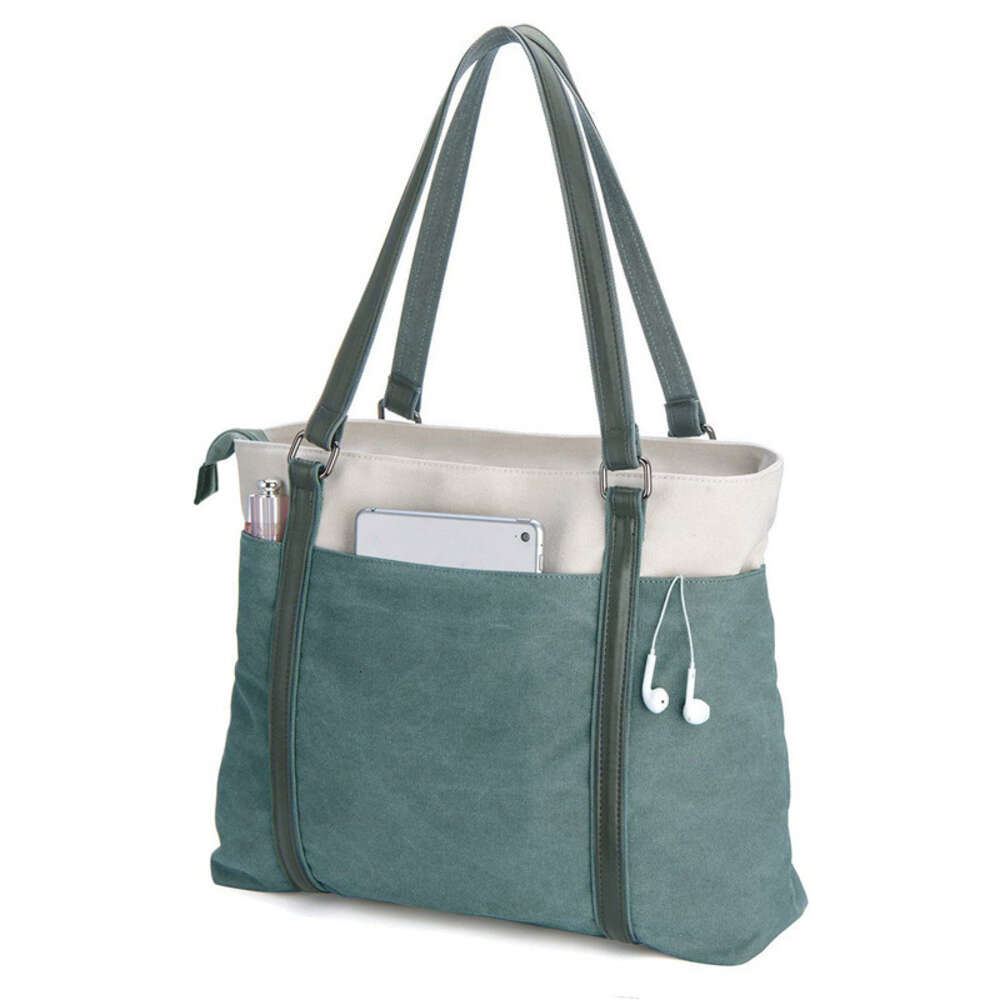 handbag, Trendy canvas, large capacity, niche women's high-end fashion computer shoulder tote bag H6.13#48 ddmythur
