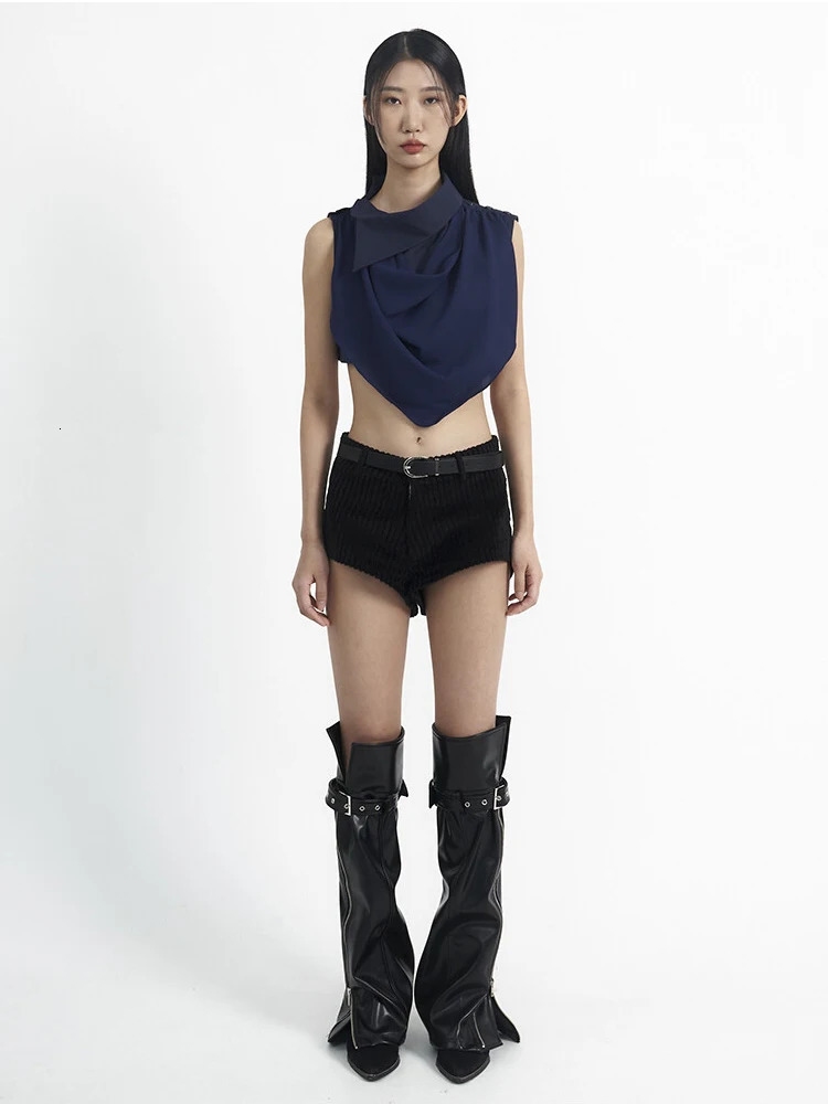 REDDACHiC Zip-up Slit Leather Leg Warmers Women Dark Punk Grayu Black Deconstructed Belt Knee Long Socks Y2k Moto PU Boots Cover 240613