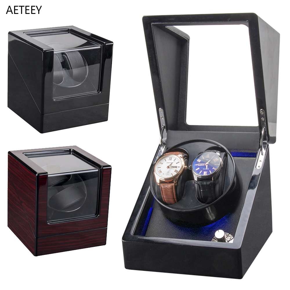 Wood Watch Shaker Winder Holder Display for CASIO Tissot Mechanical Watches Watch Box Double Watches Storing Unlock BoxesCustomi