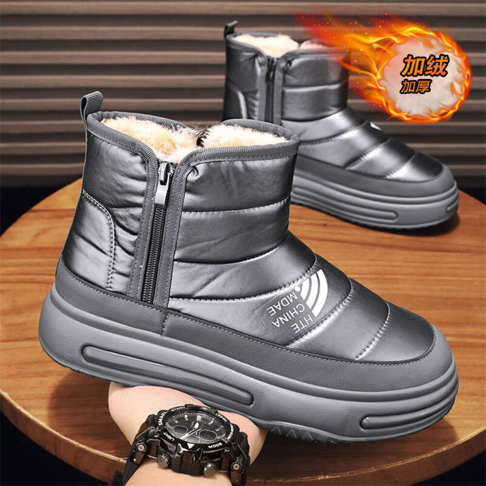 197 Winter Mid Top Northeast Snow Men's Boots Cotton Shoes at Special Offer Store